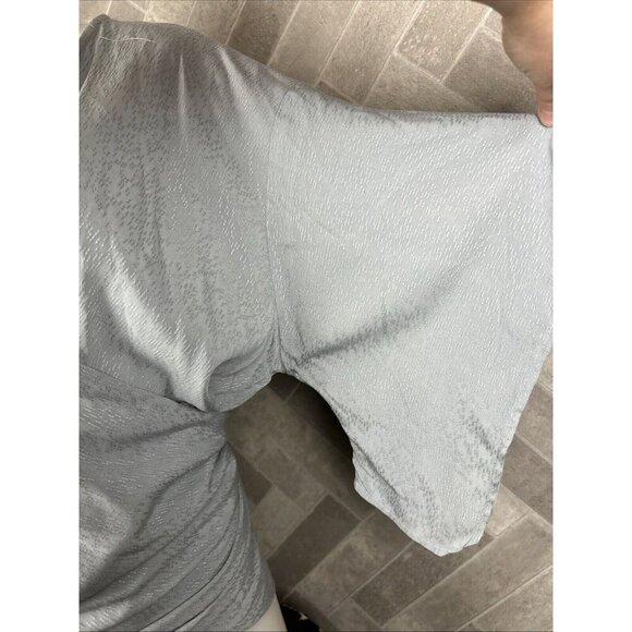 Final Touch Women Front Tie Blue Cabana Wrap Top Blouse Size Medium Made In USA - Picture 2 of 6